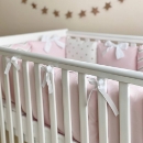 Set lenjerie patut bebe 7 piese Dots roz (3)